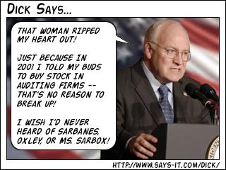 What Cheney says about Ms. SarBox